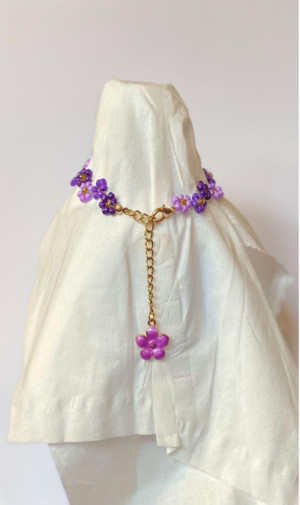Dainty Purple Violets Elastic Bracelet