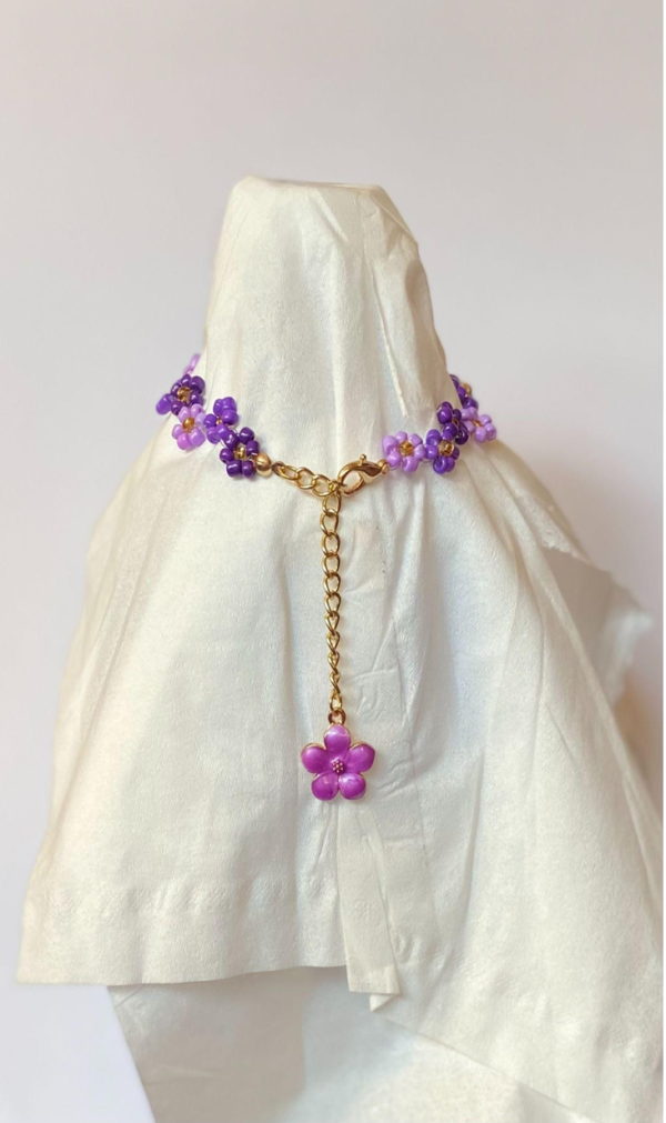 Dainty Purple Violets Elastic Bracelet