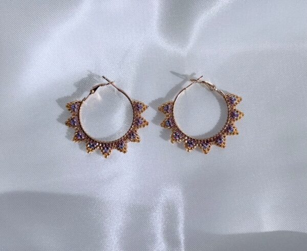Beaded Spiked Hoop Earrings