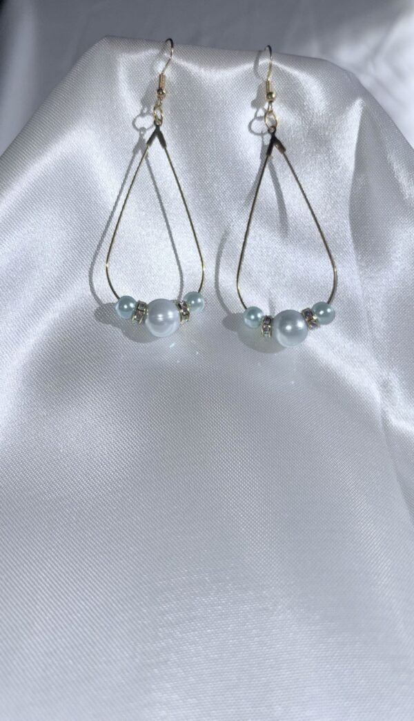 Pearl Tear Drop Hoop Earrings
