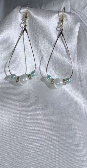 Pearl Tear Drop Hoop Earrings