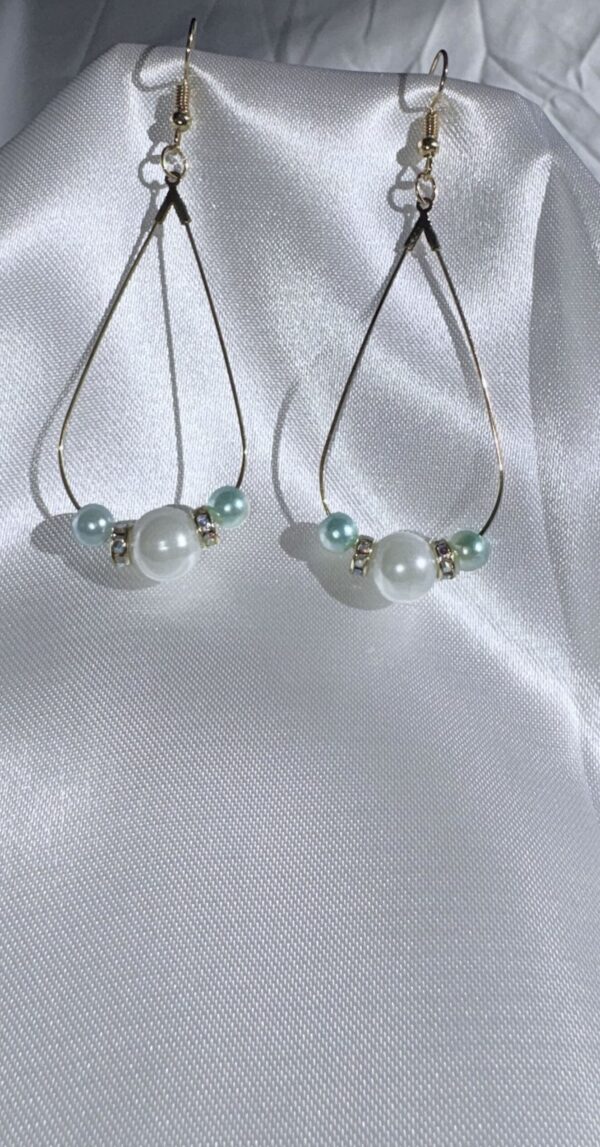 Pearl Tear Drop Hoop Earrings