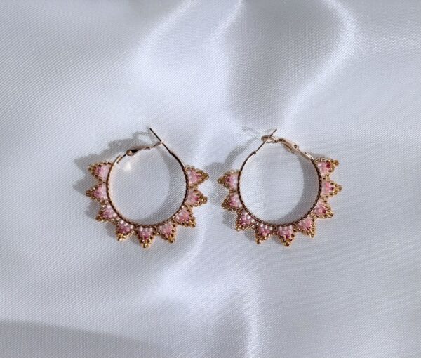 Beaded Spiked Hoop Earrings