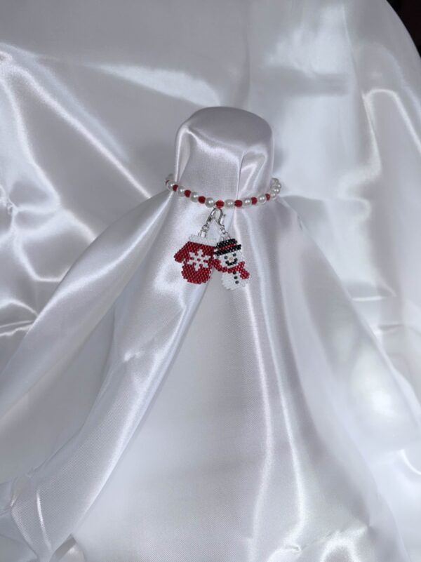 Festive Snowman/Mitten Interchangeable Elastic Charm Bracelet