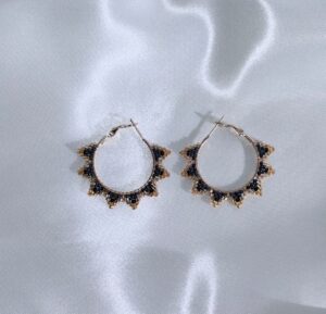 Beaded Spiked Hoop Earrings