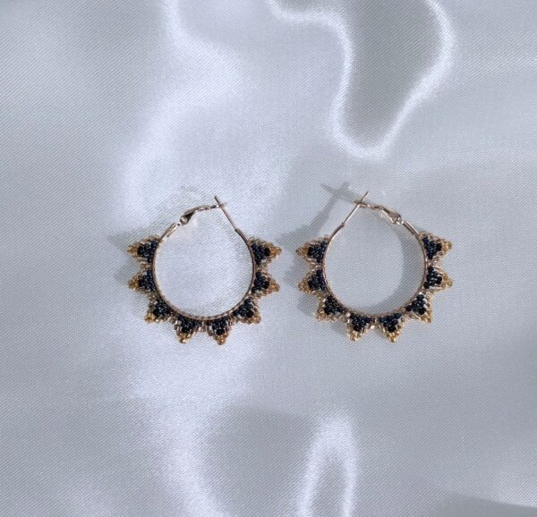 Beaded Spiked Hoop Earrings