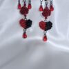 Dark Romantic Heart Beaded Earrings